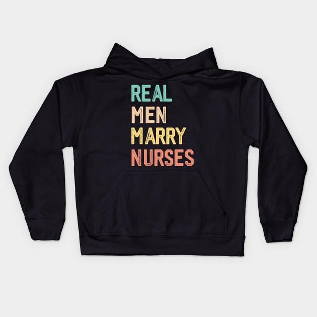 Vintage Husband Married to a Nurse Husband Engagement Nurse Kids Hoodie by Printopedy